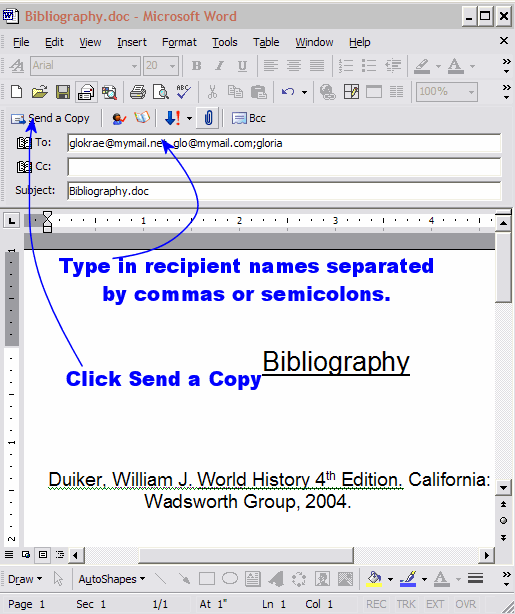 Input names and send